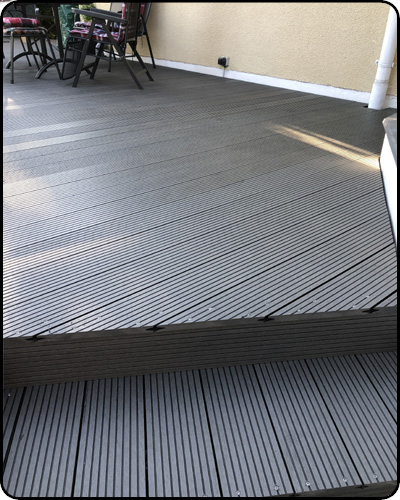 Große WPC-Terrasse in Grau — Referenz Möhricke Bernau